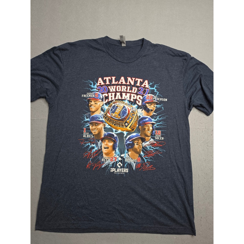 Next Level Apparel Atlanta Braves 2021 World Series Champions Shirt Mens XL Navy